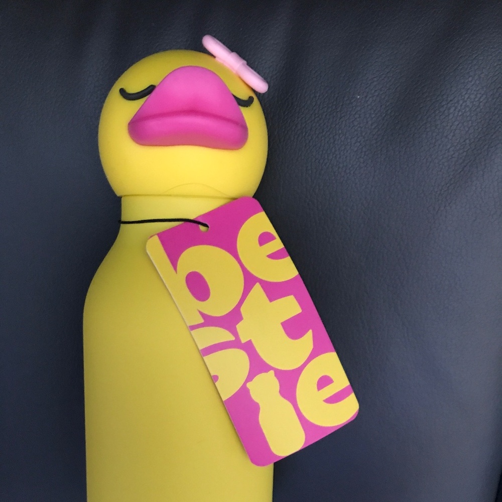 Asobu Bestie Stainless Steel Water Bottle - Silicone Head- Yellow Ducky , 16 oz.